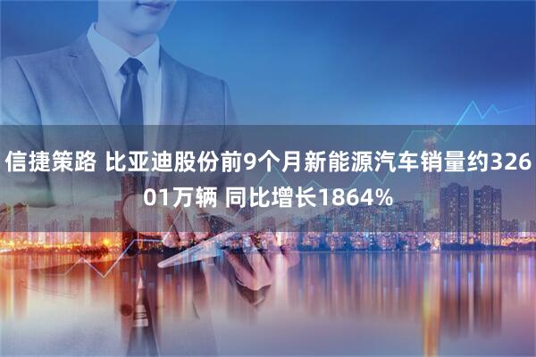 信捷策路 比亚迪股份前9个月新能源汽车销量约32601万辆 同比增长1864%